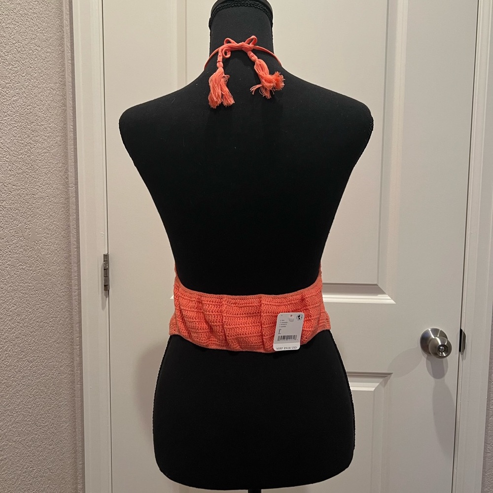 Intimately Free People Know Better Knit Halter Crop Top Watermelon L - Picture 6 of 12